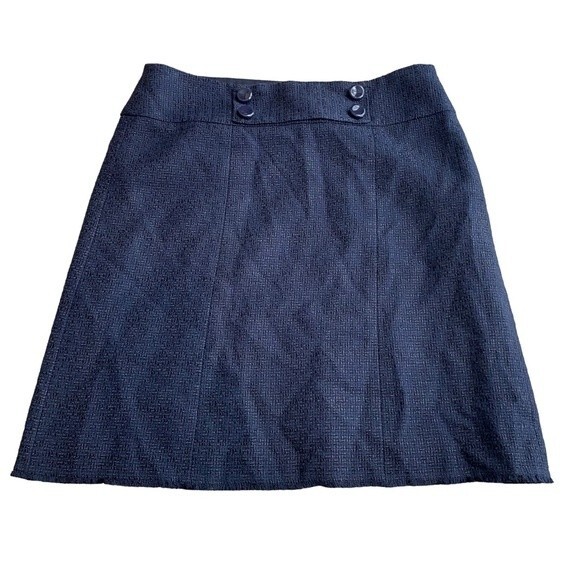 Ann Taylor Dresses & Skirts - Ann Taylor Size 6 Blue Tweed Button Front Mini Skirt